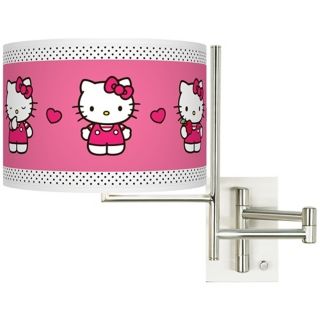 Hello Kitty Pink and Polka Dots Plug In Swing Arm Wall Light   #K1148 Y5092