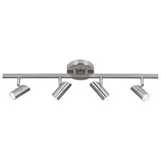 4 Light Perforated Head Brushed Steel Track Fixture   #T7394