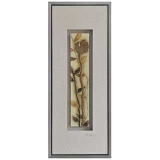 Neutral Floral Glass I 39" High Framed Wall Art   #Y2829