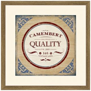French camembert cheese framed lounge or kitchen wall art. Giclee