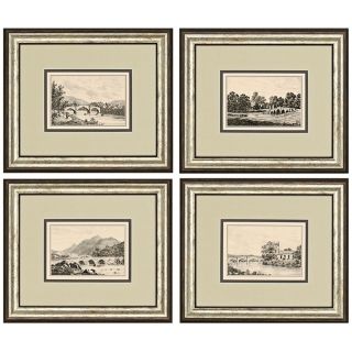 Set of 4 Idyllic Bridges Framed Prints Wall Art   #J3865