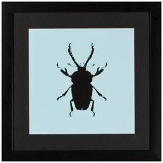 Beetle 18" Square Framed Silhouette Wall Art   #X0954