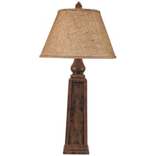 Rust Pyramid Pot Table Lamp   #P4010
