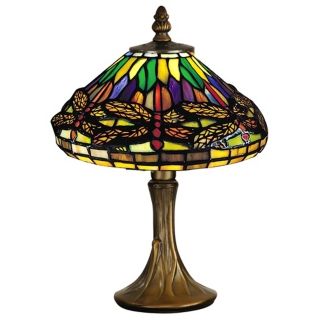 Dragonfly Antique Brass Dale Tiffany Accent Lamp   #V0836