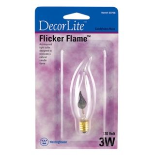 3 Watt Flicker Flame Candelabra Base Bulb   #55159