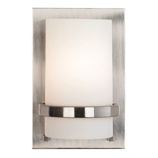 Brushed Nickel With Etched Opal 10" High Wall Sconce   #97746