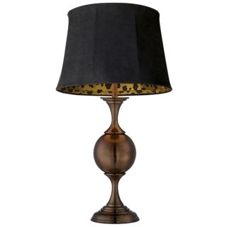 Black Faux Suede Bronze Center Sphere Table Lamp   #U5626 68886