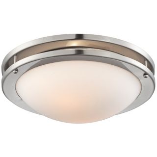 Brushed Nickel White Glass 13 1/4" Wide Ceiling Light   #T8797