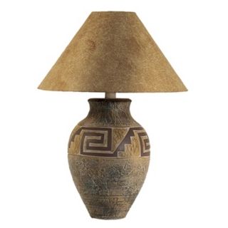 Southwest Pattern Paprika Shade Table Lamp   #H1328