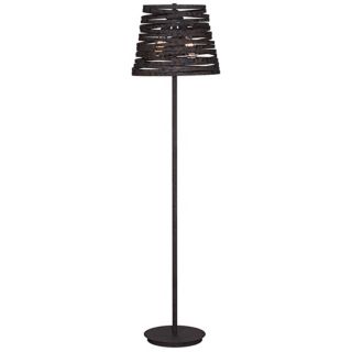 Rust Spun Metal Industrial Style Floor Lamp   #W7383