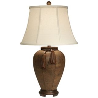 Suede Wood Table Lamp   #F9403
