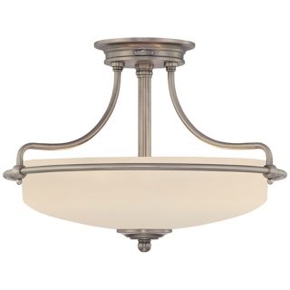 Griffin Collection Antique Nickel 17" Wide Ceiling Light   #M8751