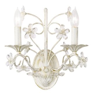 Cut Crystal Flowers 12" Wide Wall Sconce   #92615