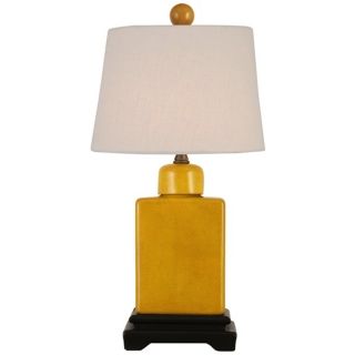 Mustard Yellow with Off White Shade Porcelain Table Lamp   #V2511