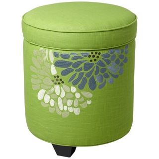 Fresca Green Fabric Upholstered Storage Ottoman   #V9963