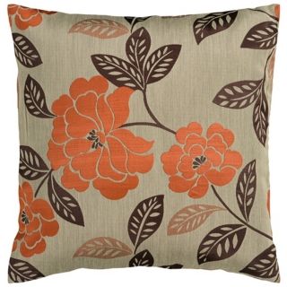 Surya 18" Square Gray Sage Floral Throw Pillow   #V3057