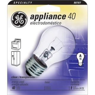 GE 40 Watt A15 Clear   Appliance Light Bulb   #90707