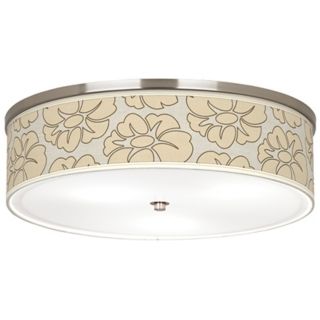 Floral Silhouette 20 1/4" Wide CFL Nickel Ceiling Light   #J9213 T5806