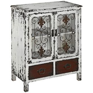 Parcel Collection Distressed White Chest   #X4034