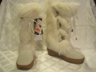 Oscar Sport White Julia Apres Fur Ski Boots Size 6 $350