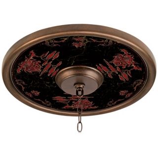 Red Pagoda Giclee 16" Wide Bronze Ceiling Medallion   #02975 M4614