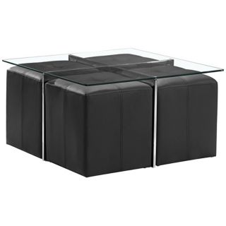 Zuo Botero Coffee Table and Set of 4 Nesting Stools   #V8425