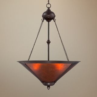 Mission Style Oil Rubbed Bronze 17" Wide Mica Pendant Light   #T7268