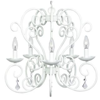 White Carriage 5 Light Chandelier   #T2127