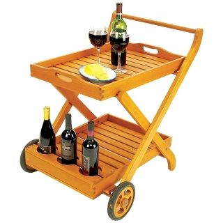 Eucalyptus Outdoor Serving Cart with Tray   #M7930