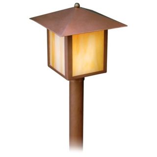 Copper and Honey Glass Lantern 16 1/2" High Path Light   #M1118