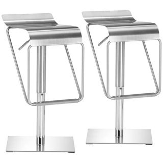 Set of 2 Zuo Dazzer Adjustable Height Steel Counter Stools   #V7943