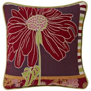 Red Daisy 19" Square Pillow   #G2881