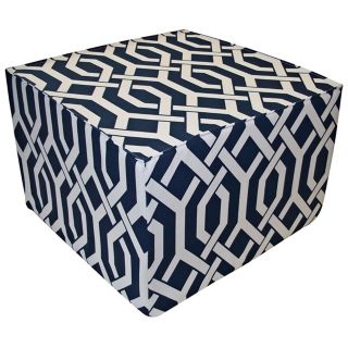 Fork Outdoor Square Navy Ottoman   #Y5392