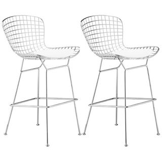 Set of 2 Zuo Wire Chrome Finish Bar Chairs  Frame only   #T7596