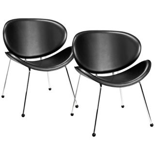 Set of Two Match Black Vinyl Chairs   #G3923