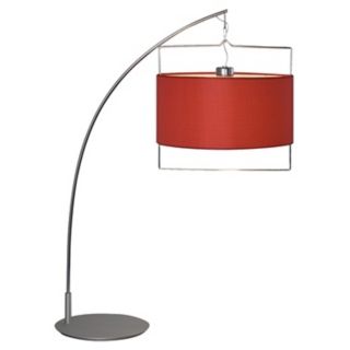 Passion Arc Chrome and Red Contemporary Desk Lamp   #H1902