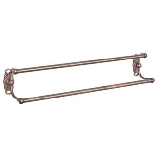Distressed Copper Finish Stylized Base 24" Double Towel Bar   #32835