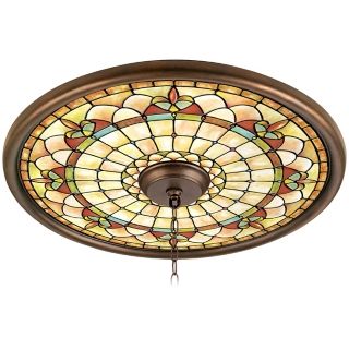 Tiffany Tracery 24" Wide Bronze Finish Ceiling Medallion   #02777 G7140