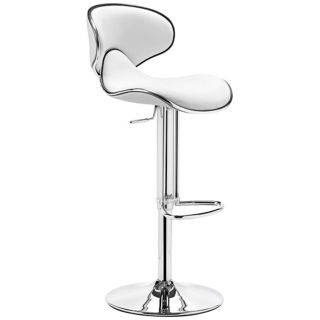 Zuo Fly White Adjustable Contemporary Bar Stool   #T2506