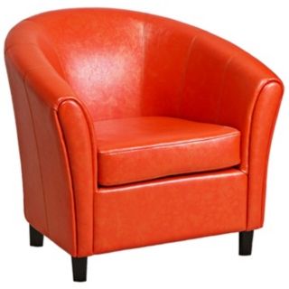 Napoli Orange Bonded Leather Club Chair   #W7392
