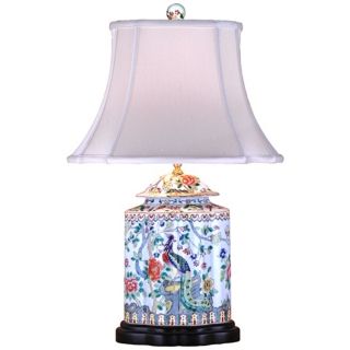 Famille Rose Scalloped Tea Jar Porcelain Table Lamp   #V2470