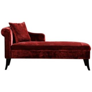 Patterson Maroon Chenille Chaise   #T3835