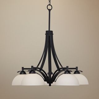 Bravura Black with Opal Glass 26 Wide Chandelier   #T9181  