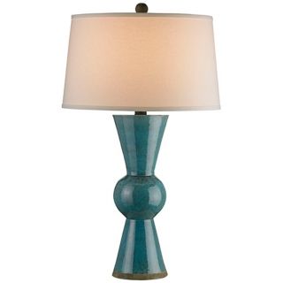 Upbeat Terracotta Teal Currey and Company Table Lamp   #Y2253