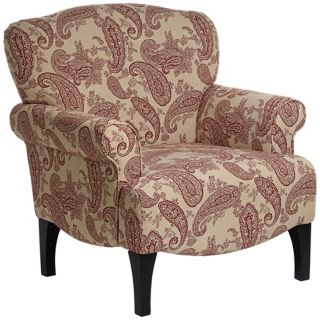 Astrid Upholstered Red Paisley Chair   #W3048