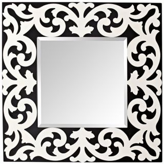 Murray Feiss Pauline 36" High Black and White Wall Mirror   #X2645