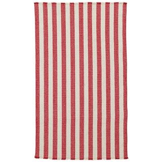 Outer Banks Red Stripes Collection Area Rug   #W3001