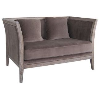 Empress Taupe Cotton Velvet Loveseat   #X8174