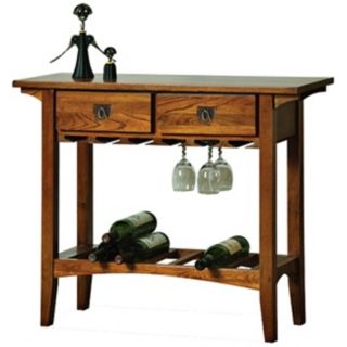 Leick Furniture Russet Finish Mission Wine Rack Table   #P5267