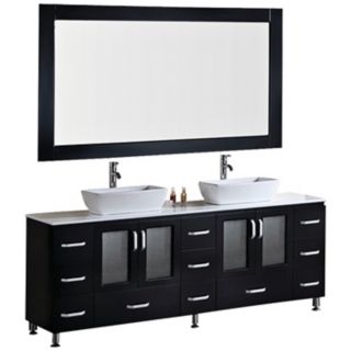 Stanton Dark Espresso 72" Vessel Double Sink Vanity Set   #X3033